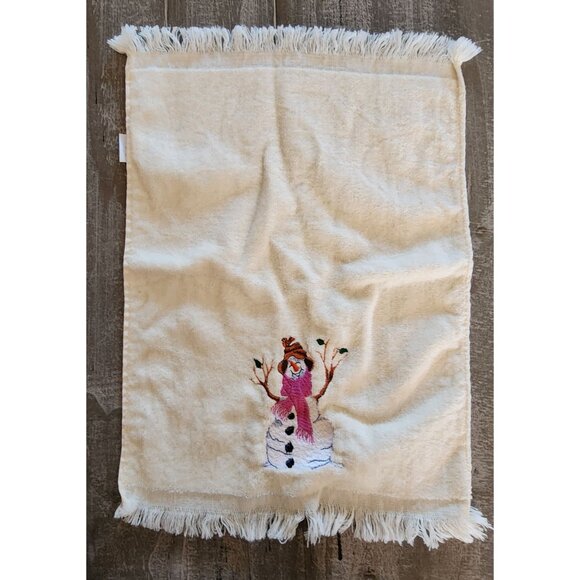 Christmas Embroidered Cotton Hand Towels With Fringe Set of 3 11 x 14 - Picture 11 of 13